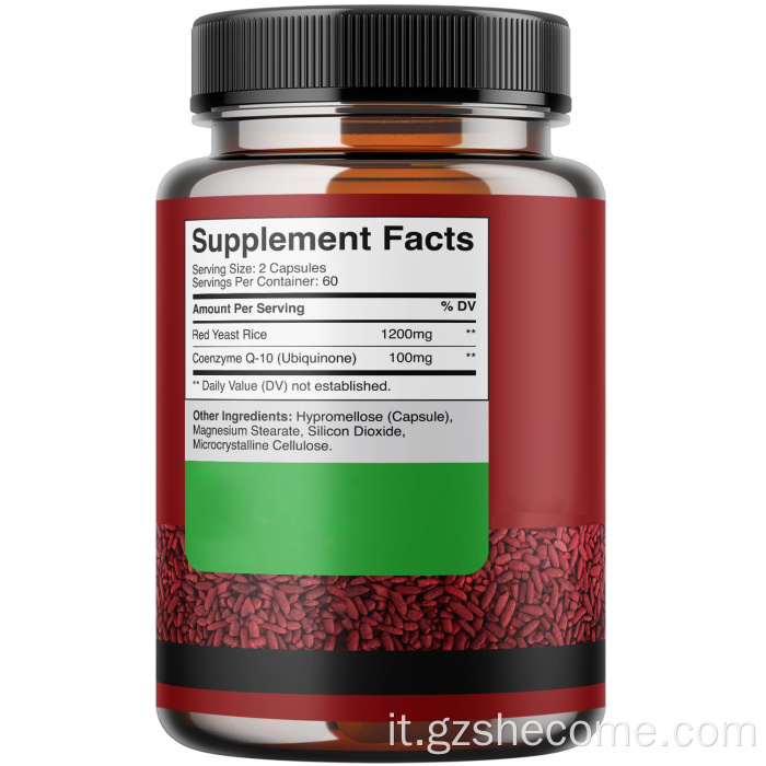 Riso di lievito rosso con integratore CoQ10 per adulto